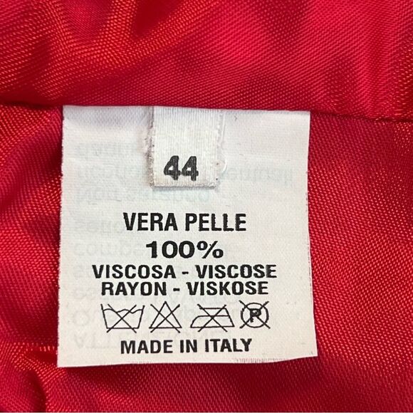 Parri's Italian Red Leather Jacket Size M Emily In Paris Emily Cooper Inspired - Picture 10 of 10